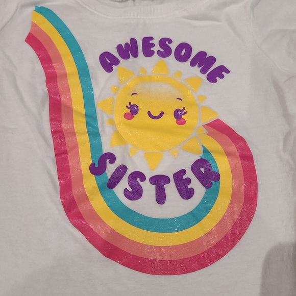 🌟5/$25 Awesome Sister T-Shirt Size 9-12 Months - Picture 2 of 6